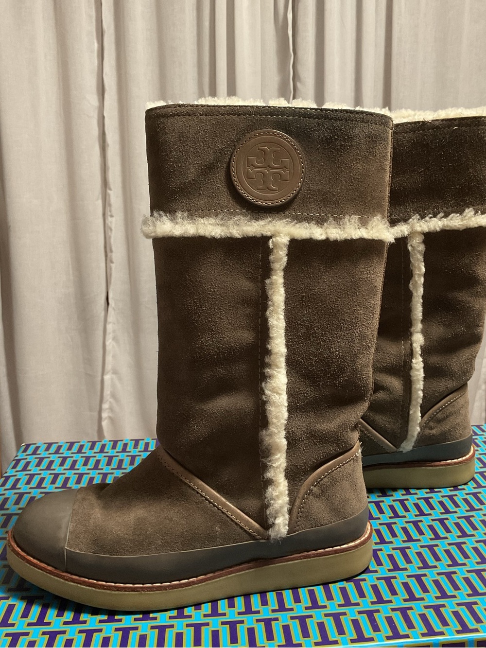 Tory Burch Nadine Mid Shaft Boot - Deep Split Suede